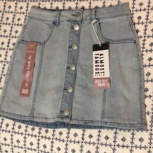 High-rise Jean Skirt
